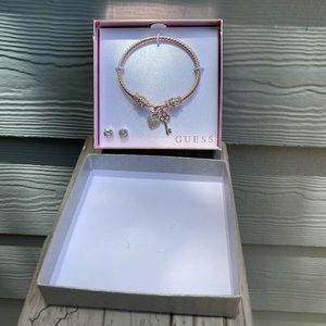 NWOT Guess Rhinestone Bangle and Earing Set